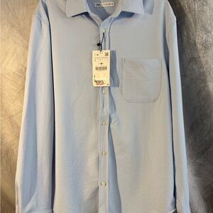 Zara Men's Sky Blue Casual Shirt